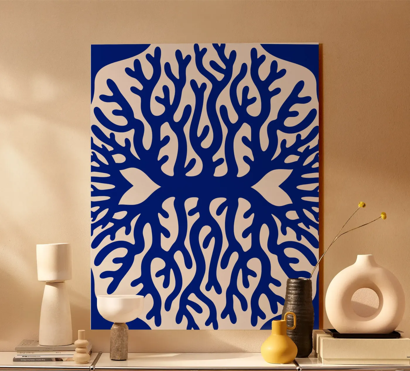 Blaues Korallenmuster Acryl-Glas von Little Dean