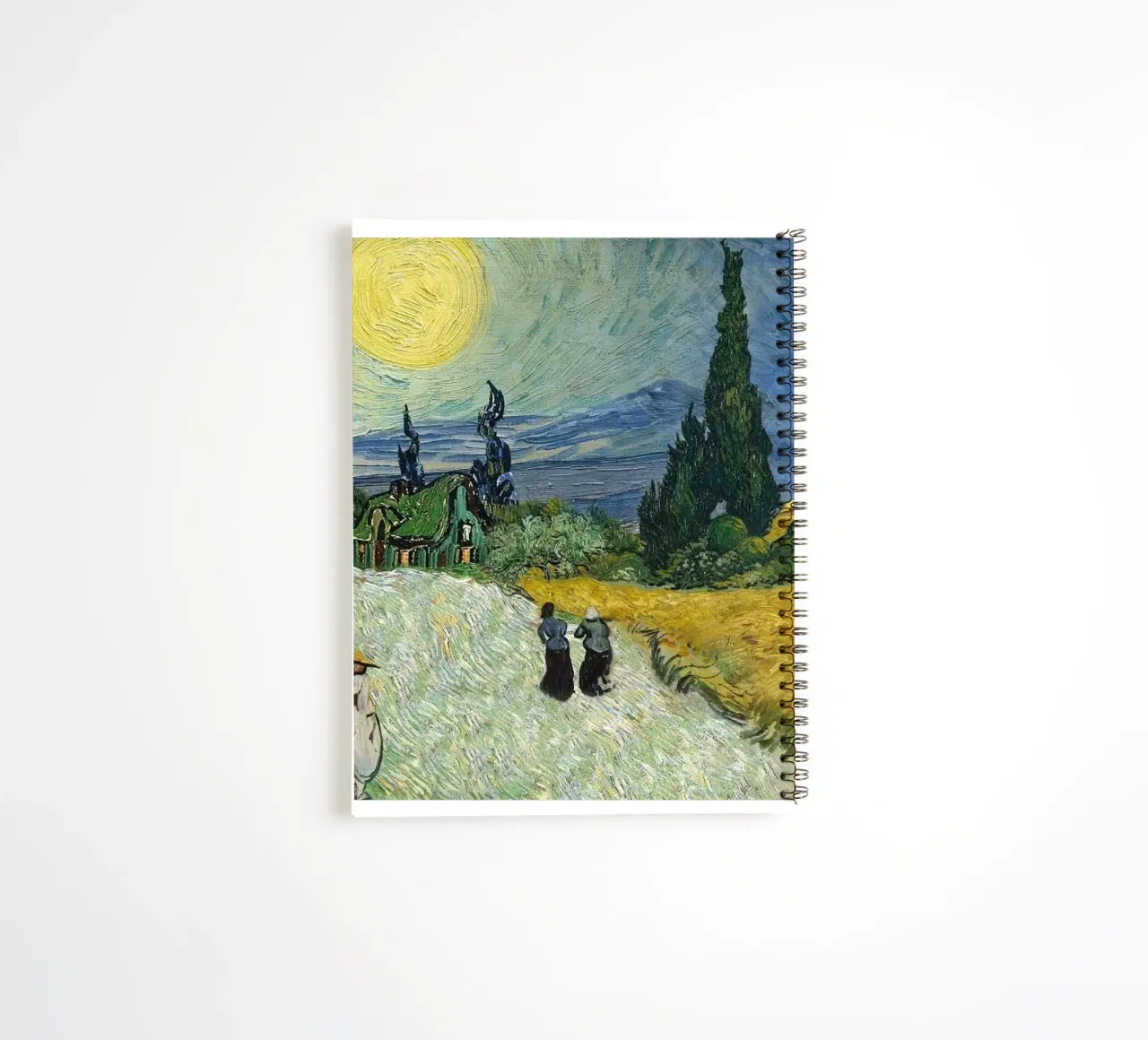golden wheat fields with tall fir trees spiral notebook by Piper Shop Oke