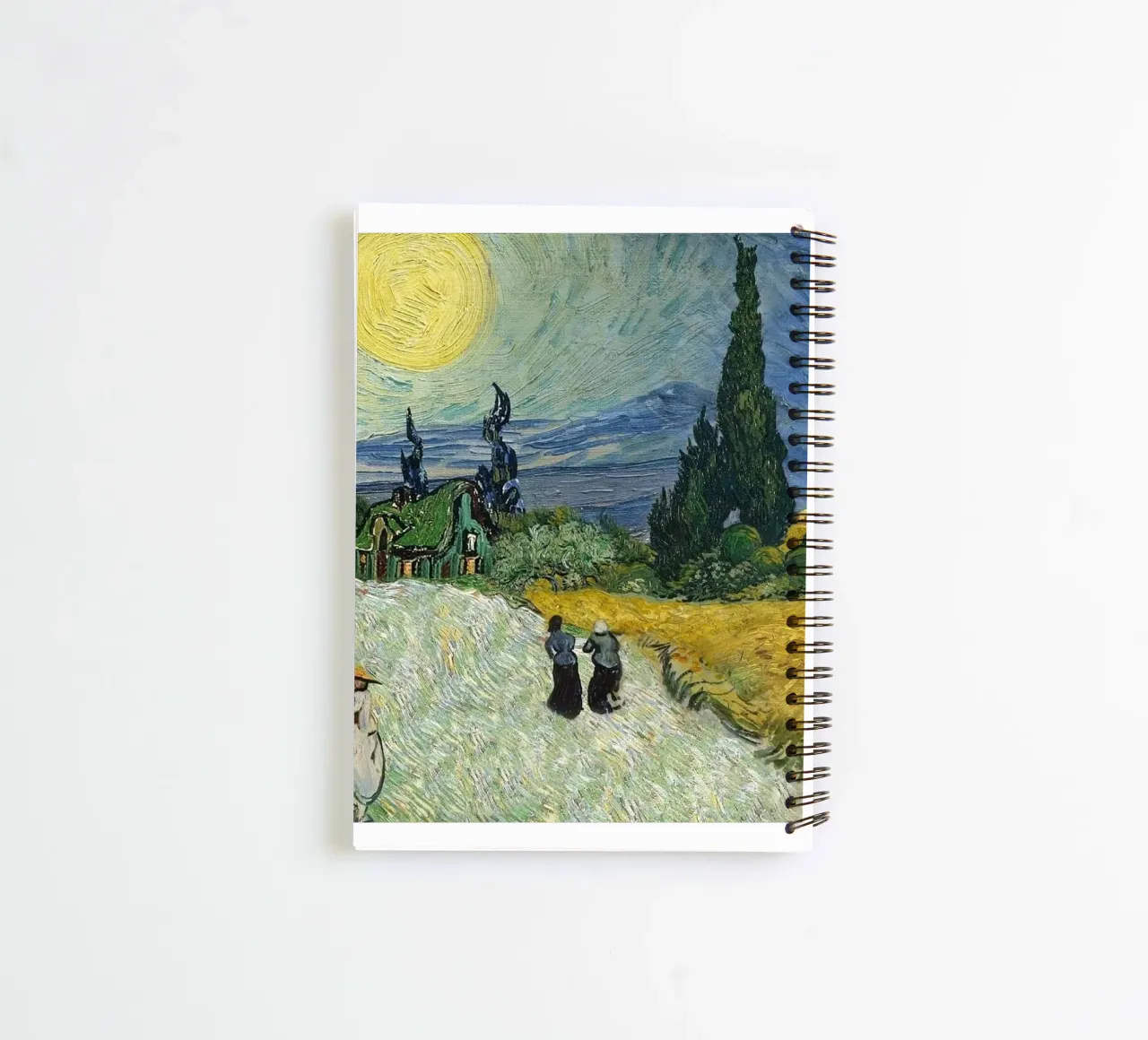 golden wheat fields with tall fir trees spiral notebook by Piper Shop Oke