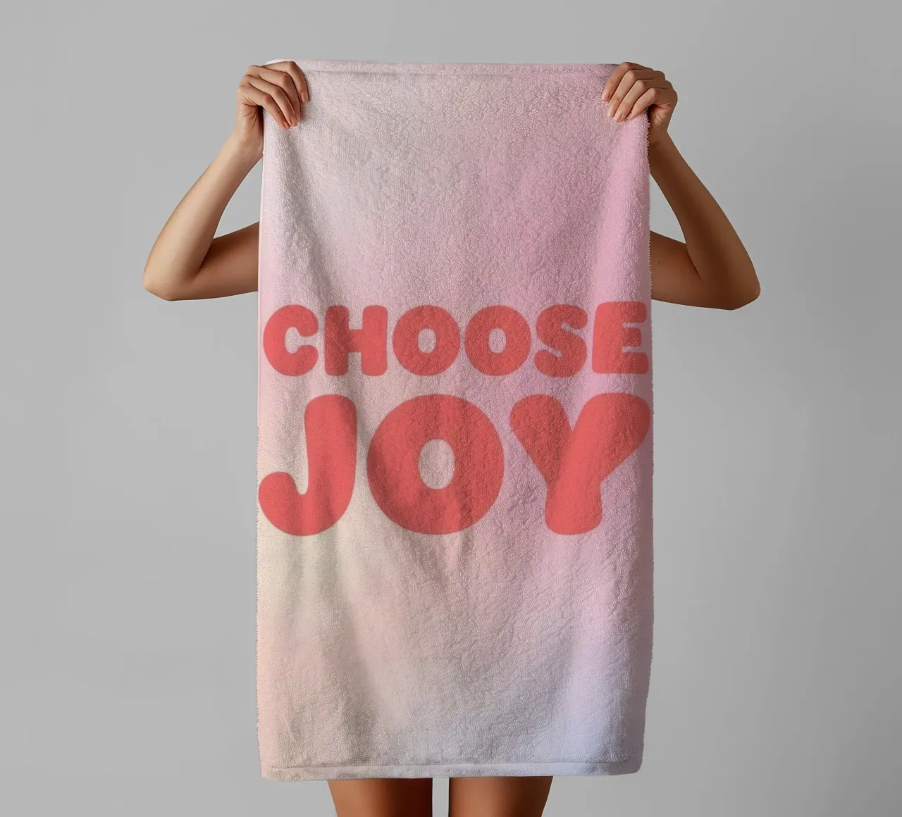 Choose Joy Text on Pastel Gradient Background towel by DesignDoodle