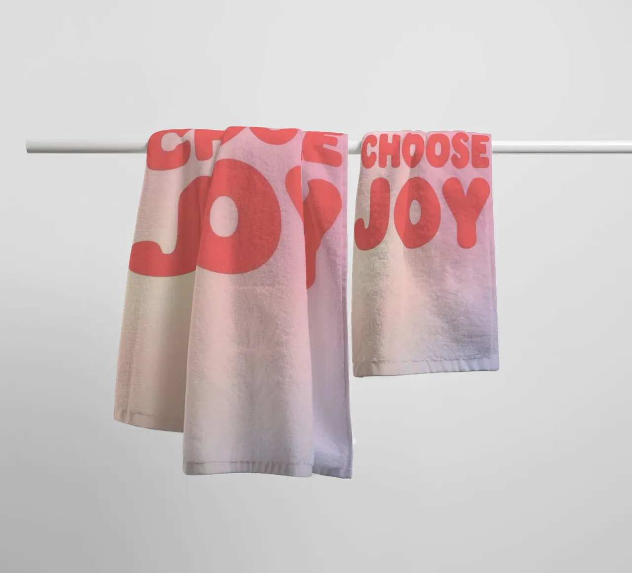 Choose Joy Text on Pastel Gradient Background towel by DesignDoodle
