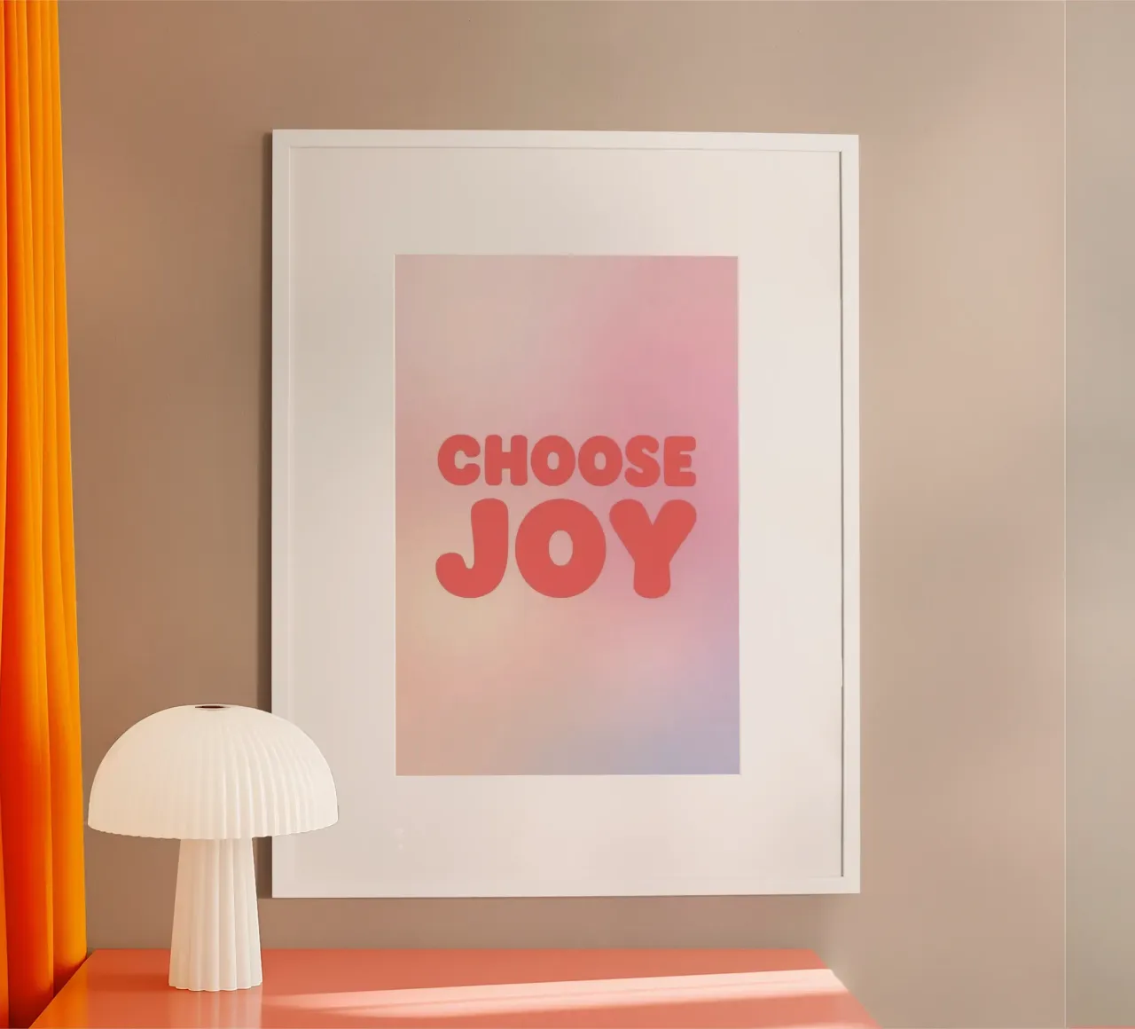Choose Joy Text on Pastel Gradient Background poster by DesignDoodle