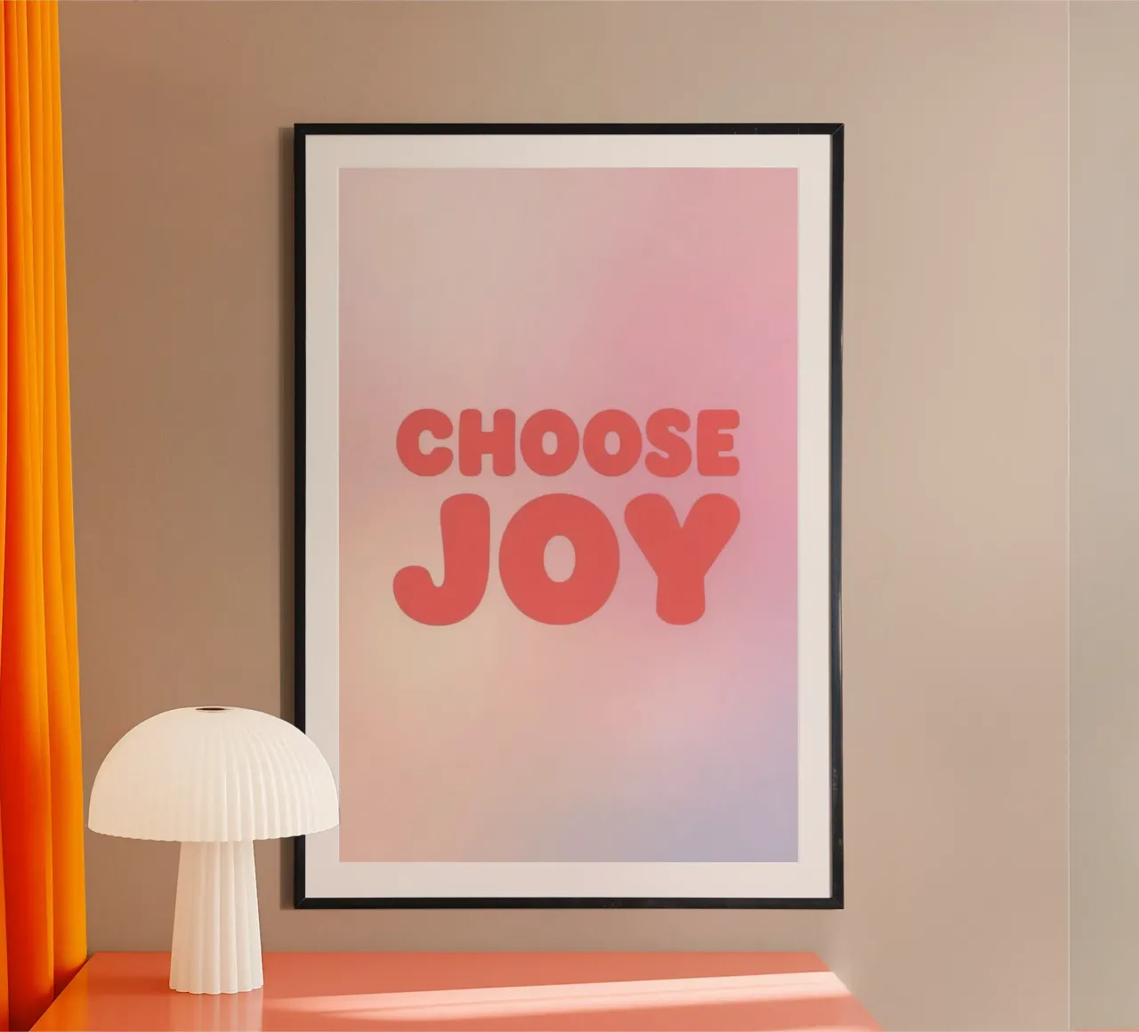 Choose Joy Text on Pastel Gradient Background poster by DesignDoodle