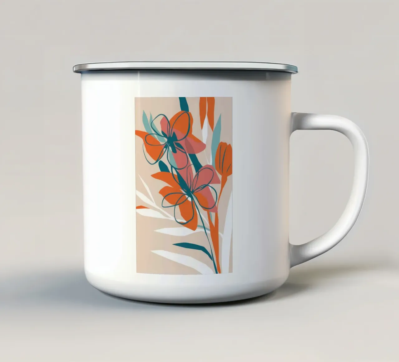 Line Art floreale tazza in smalto da Lyra Glaze