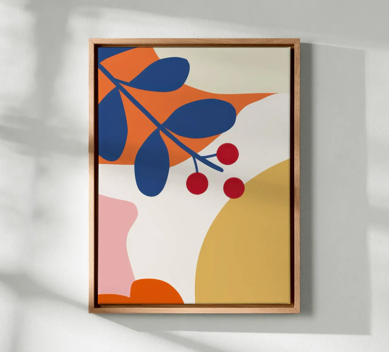 Abstract Berry Branch canvas with Floater frame by Lyra Glaze