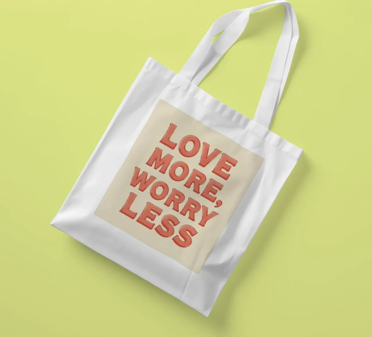 Ama di più, preoccupati di meno Testo grafico borsa in juta da DesignDoodle