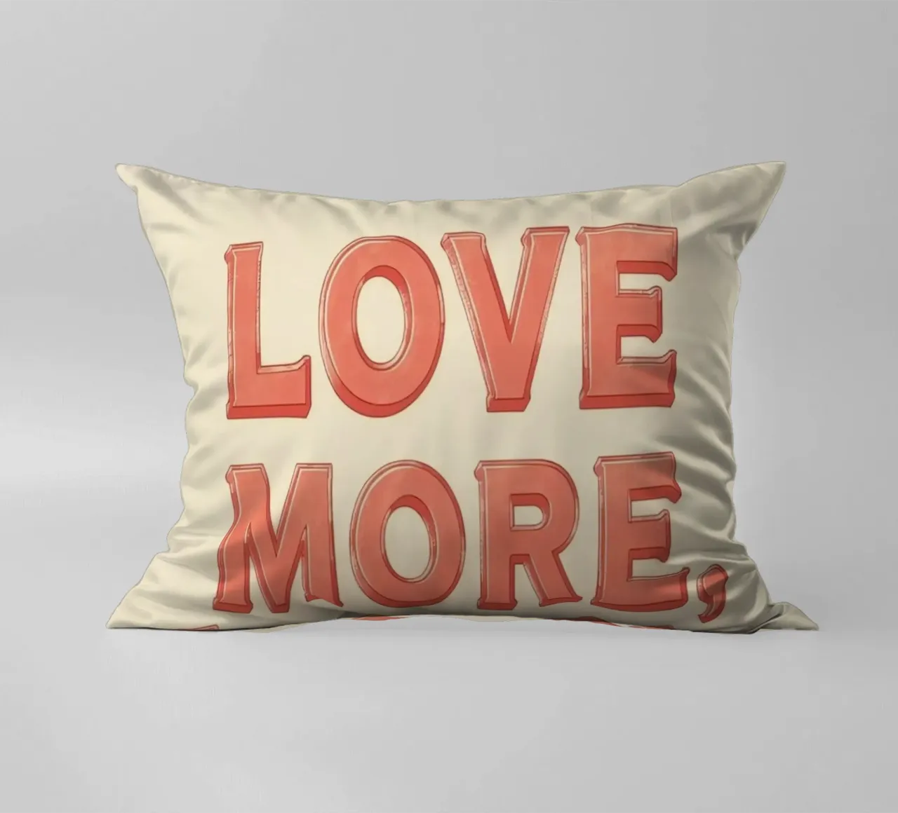 Ama di più, preoccupati di meno Testo grafico cuscino da DesignDoodle