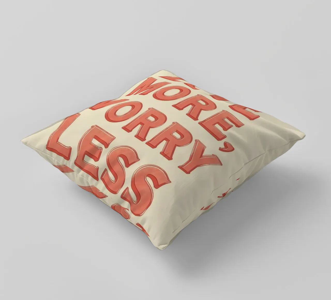 Ama di più, preoccupati di meno Testo grafico cuscino da DesignDoodle