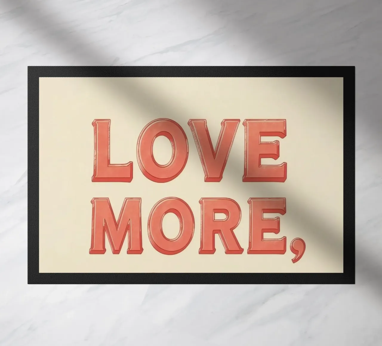 Ama di più, preoccupati di meno Testo grafico zerbino da DesignDoodle