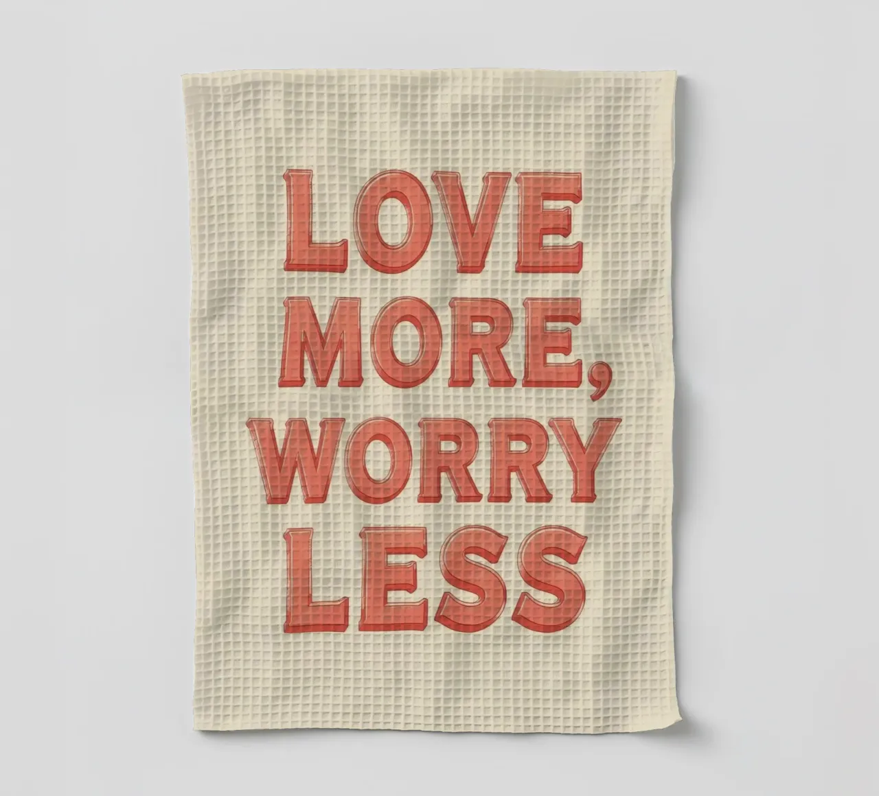 Ama di più, preoccupati di meno Testo grafico canovaccio da cucina da DesignDoodle