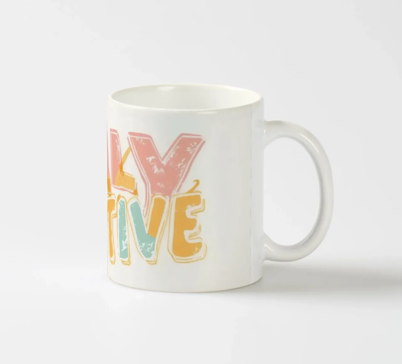 Blijf positief Tekst met afbeelding keramische mok van DesignDoodle