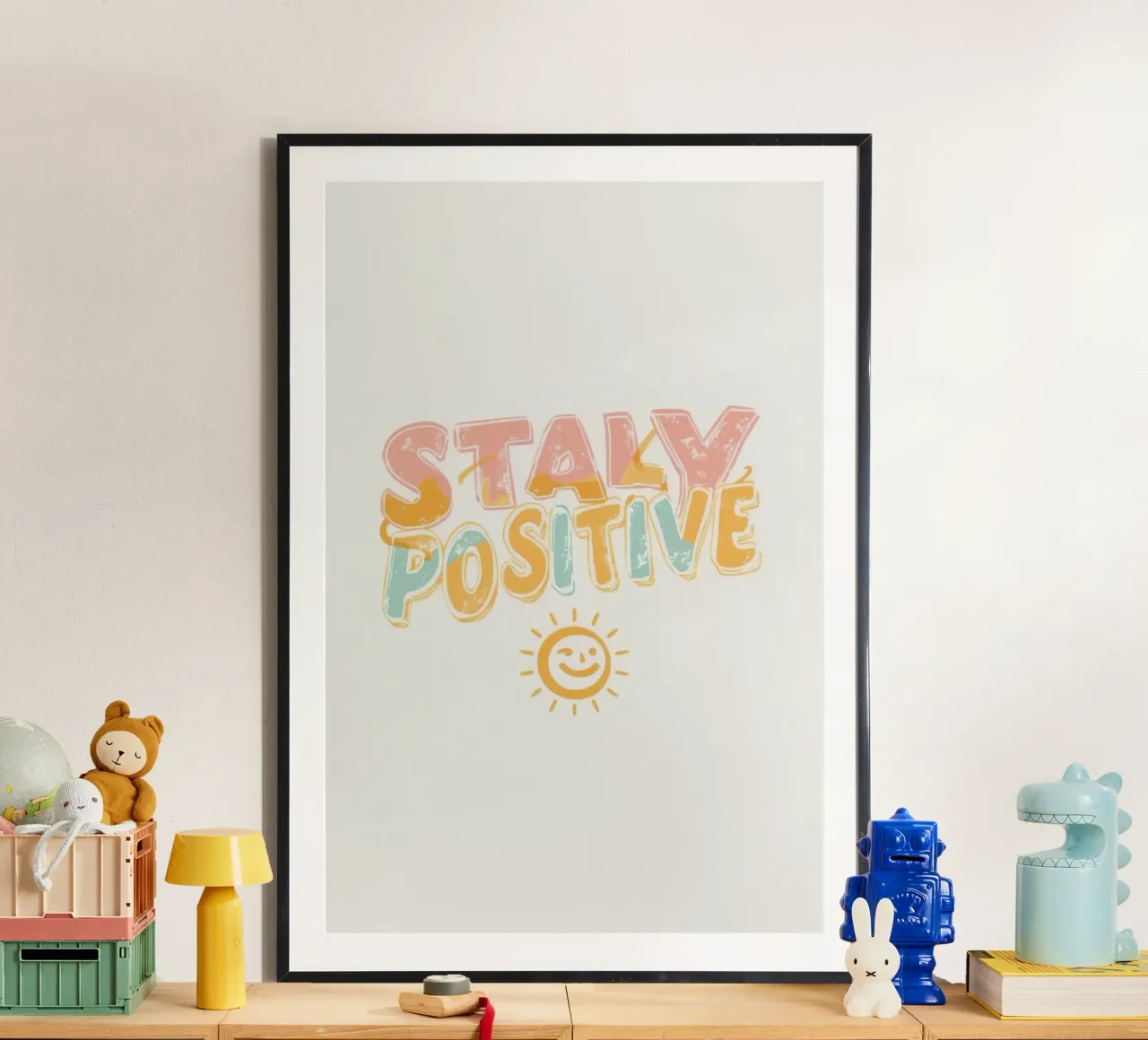 Stay Positive Texto con gráfico poster de DesignDoodle