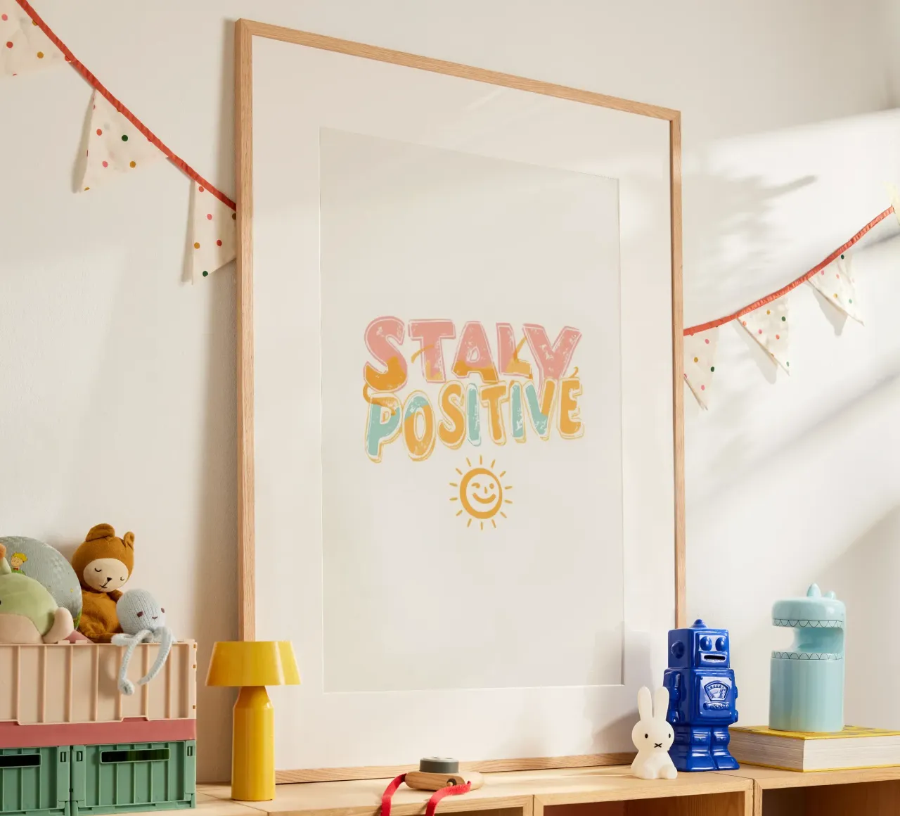 Stay Positive Texto con gráfico poster de DesignDoodle