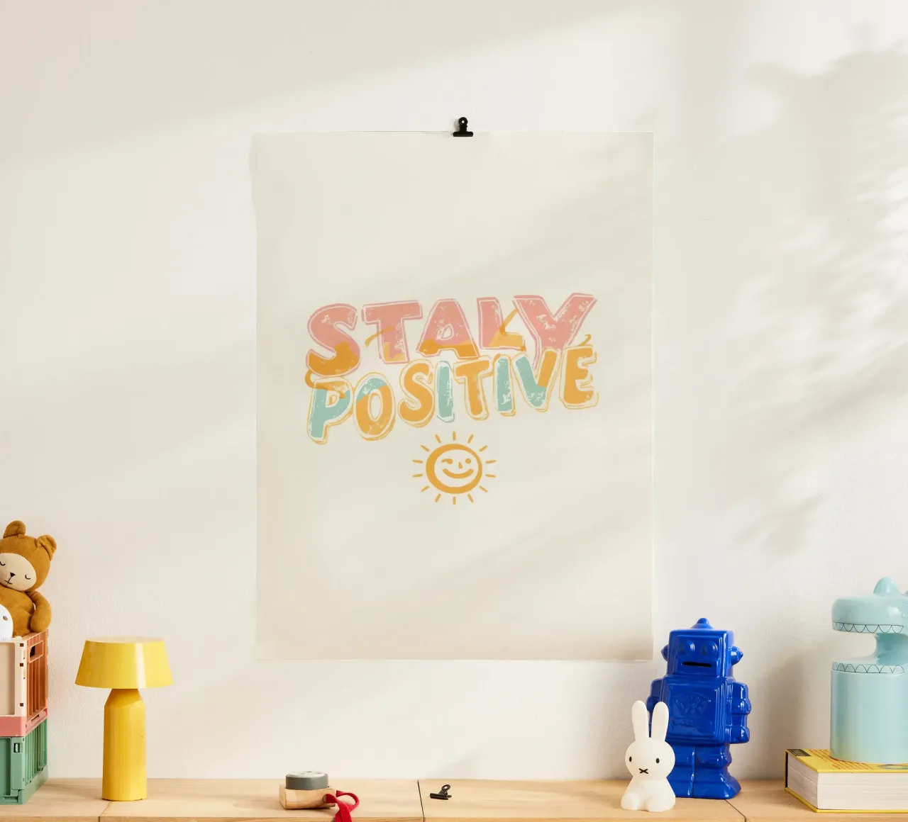 Stay Positive Texto con gráfico poster de DesignDoodle