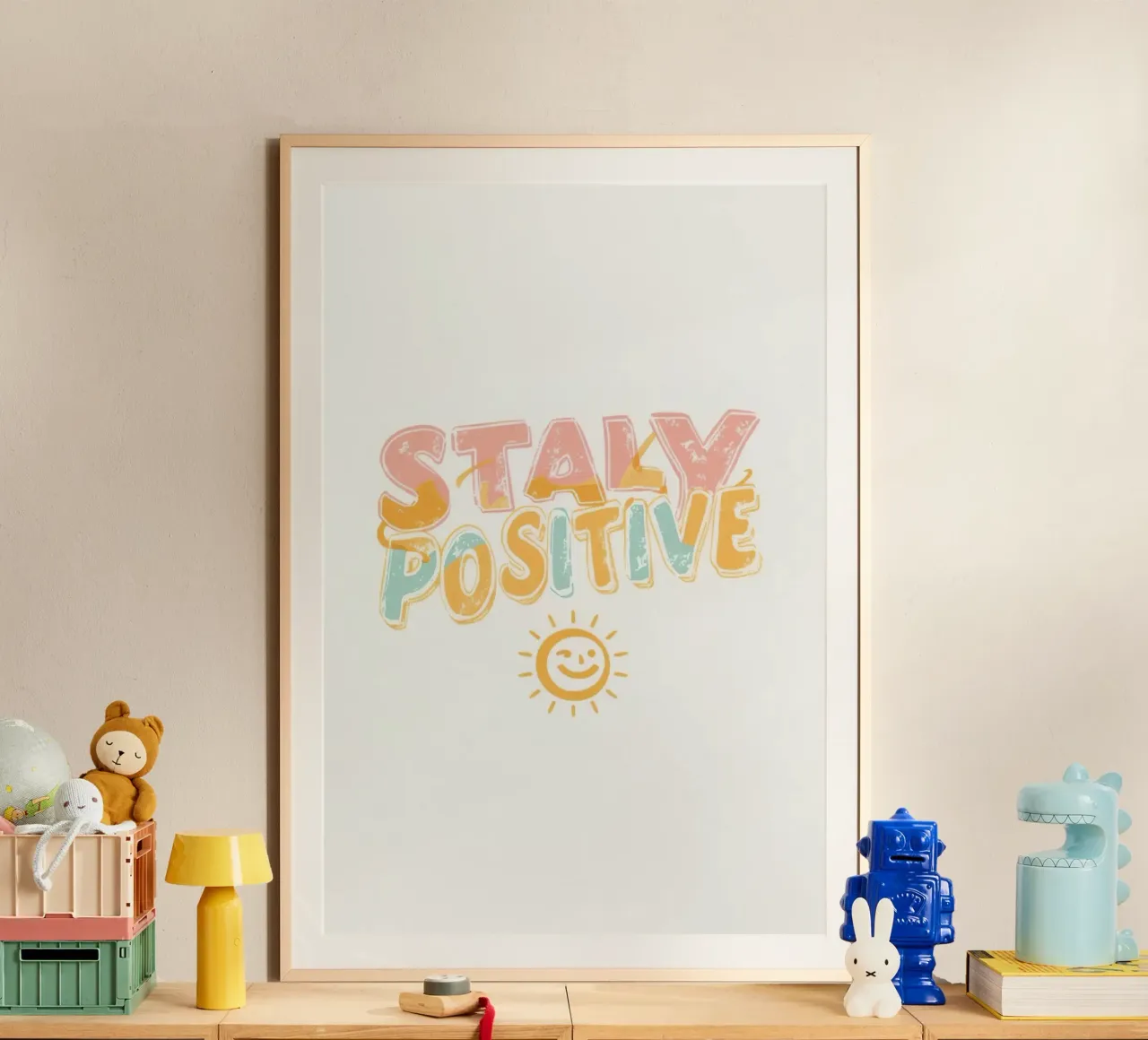 Stay Positive Texto con gráfico poster de DesignDoodle