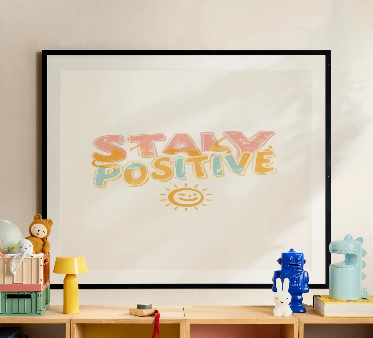 Stay Positive Texto con gráfico poster de DesignDoodle