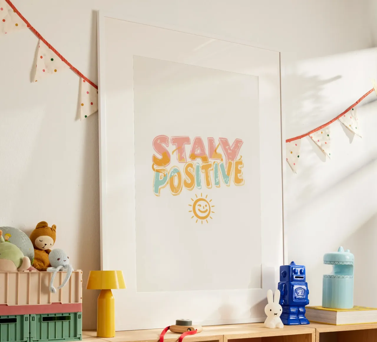 Stay Positive Texto con gráfico poster de DesignDoodle