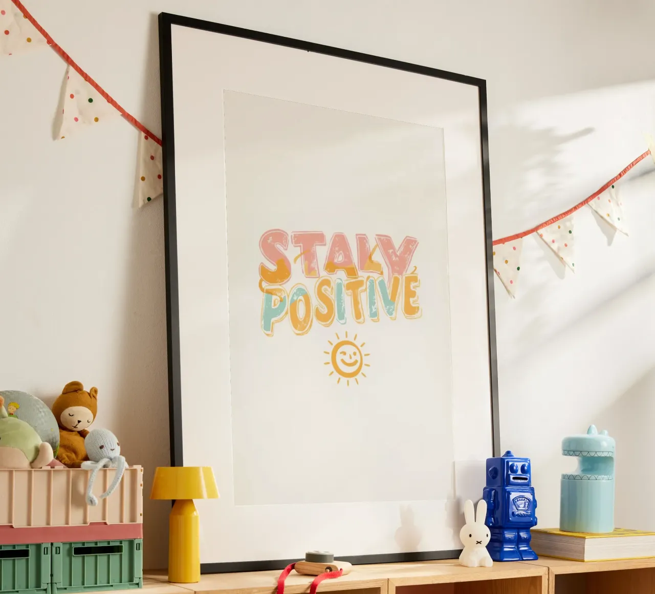 Stay Positive Texto con gráfico poster de DesignDoodle