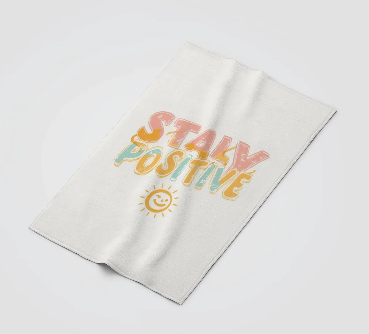 Positiv bleiben Text mit Grafik Fleecedecke von DesignDoodle