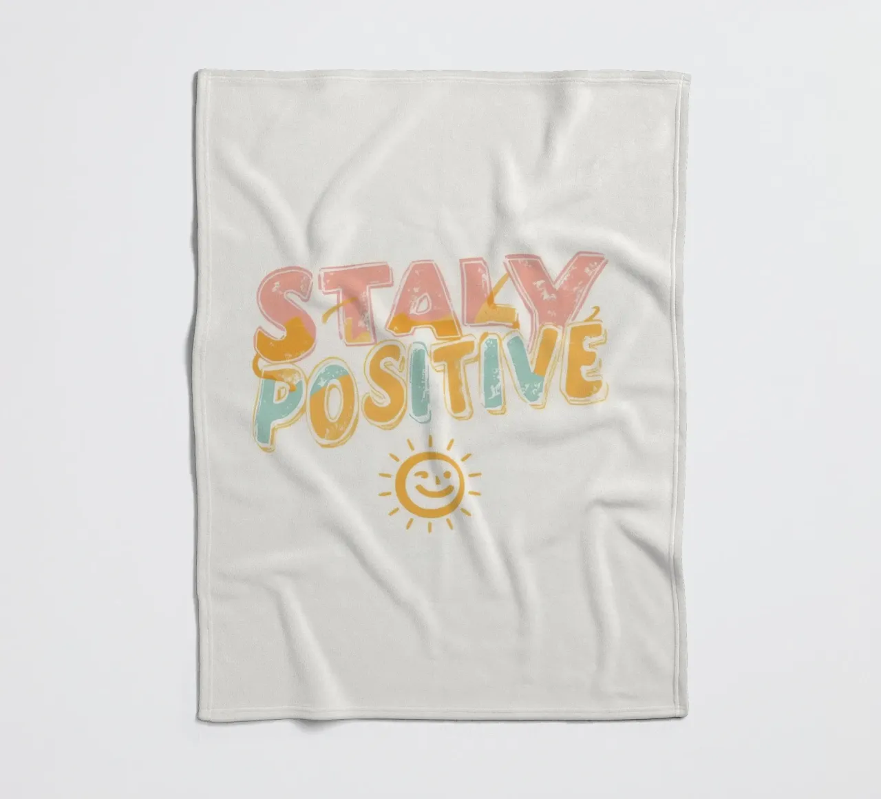 Positiv bleiben Text mit Grafik Fleecedecke von DesignDoodle