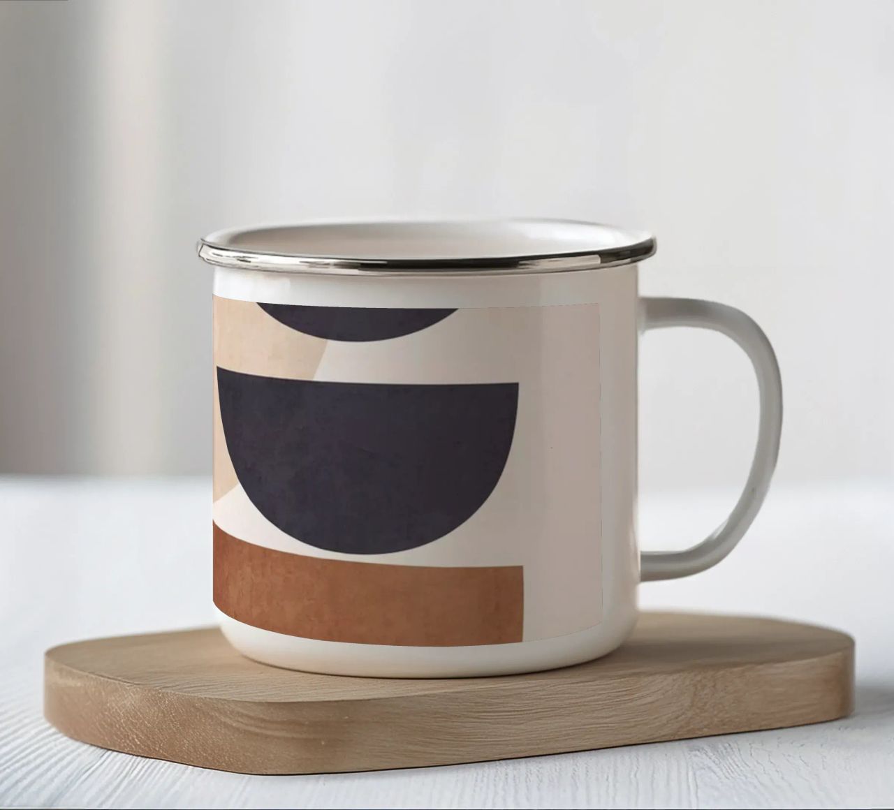 Forme astratte minimali 33 tazza in smalto da ThingDesign
