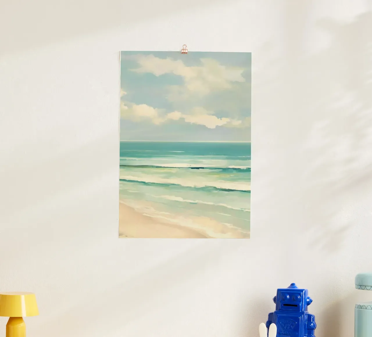 ocean shape layers poster con telaio in legno da kichin