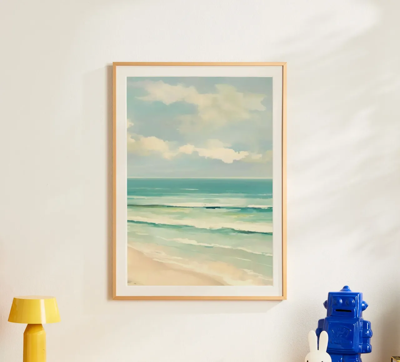 ocean shape layers poster con telaio in legno da kichin