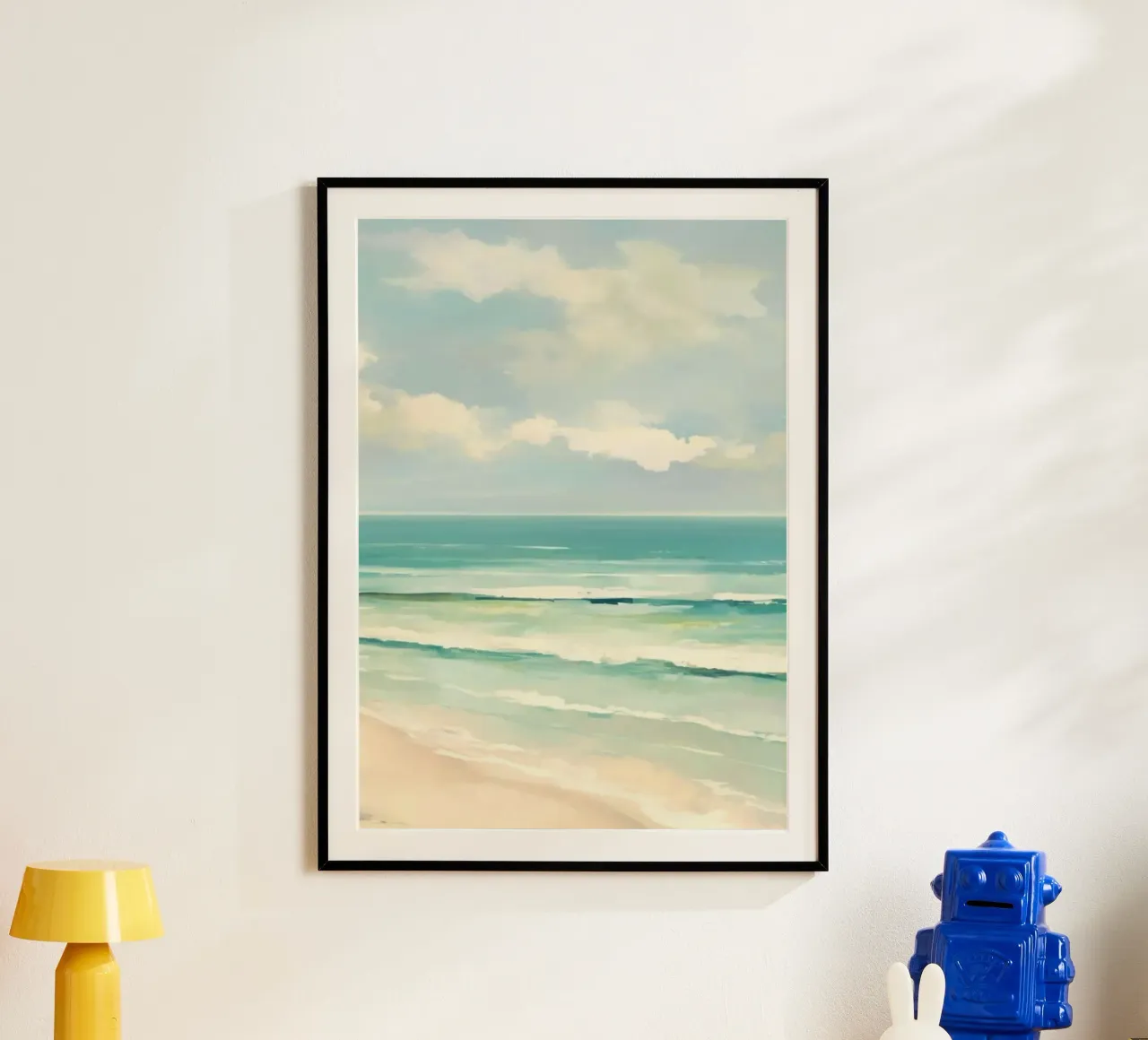 ocean shape layers poster con telaio in legno da kichin