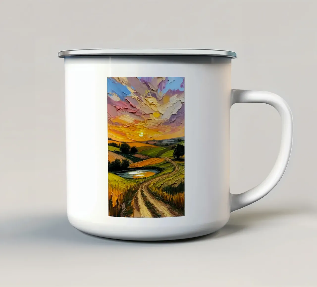 country calm art tazza in smalto da kichin