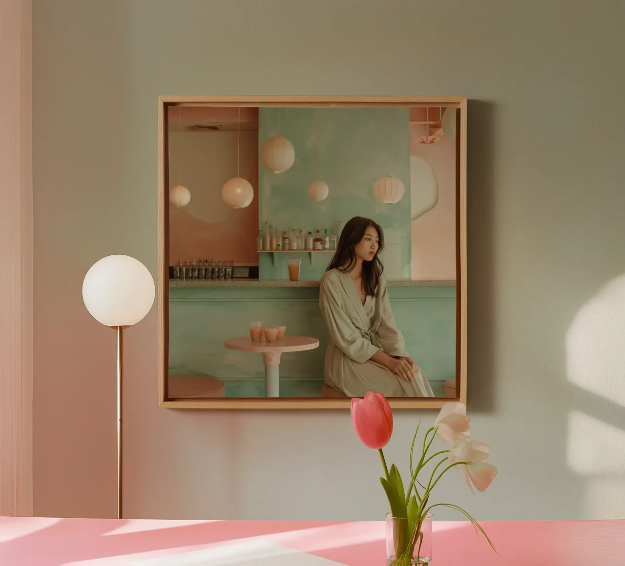 Pastel Reverie canvas met Baklijst van StillVibe Home