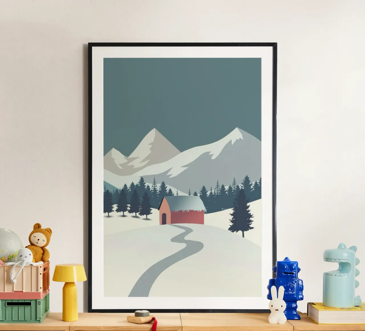 snow home poster con telaio in alluminio da kichin