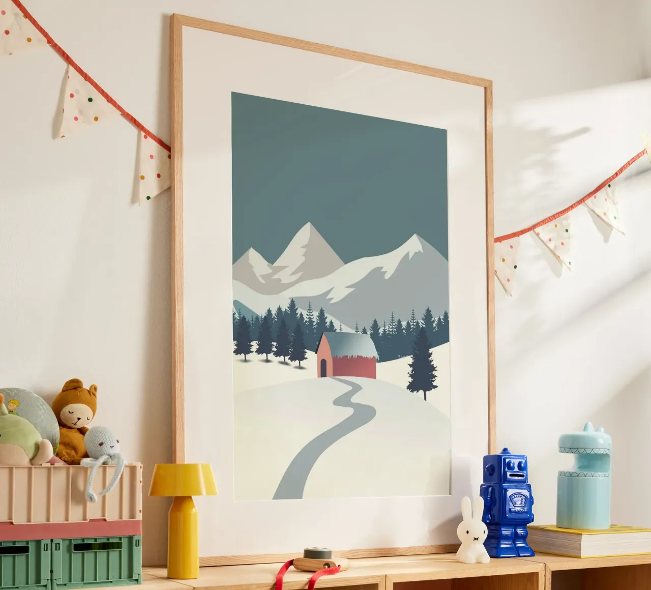 snow home poster con telaio in alluminio da kichin
