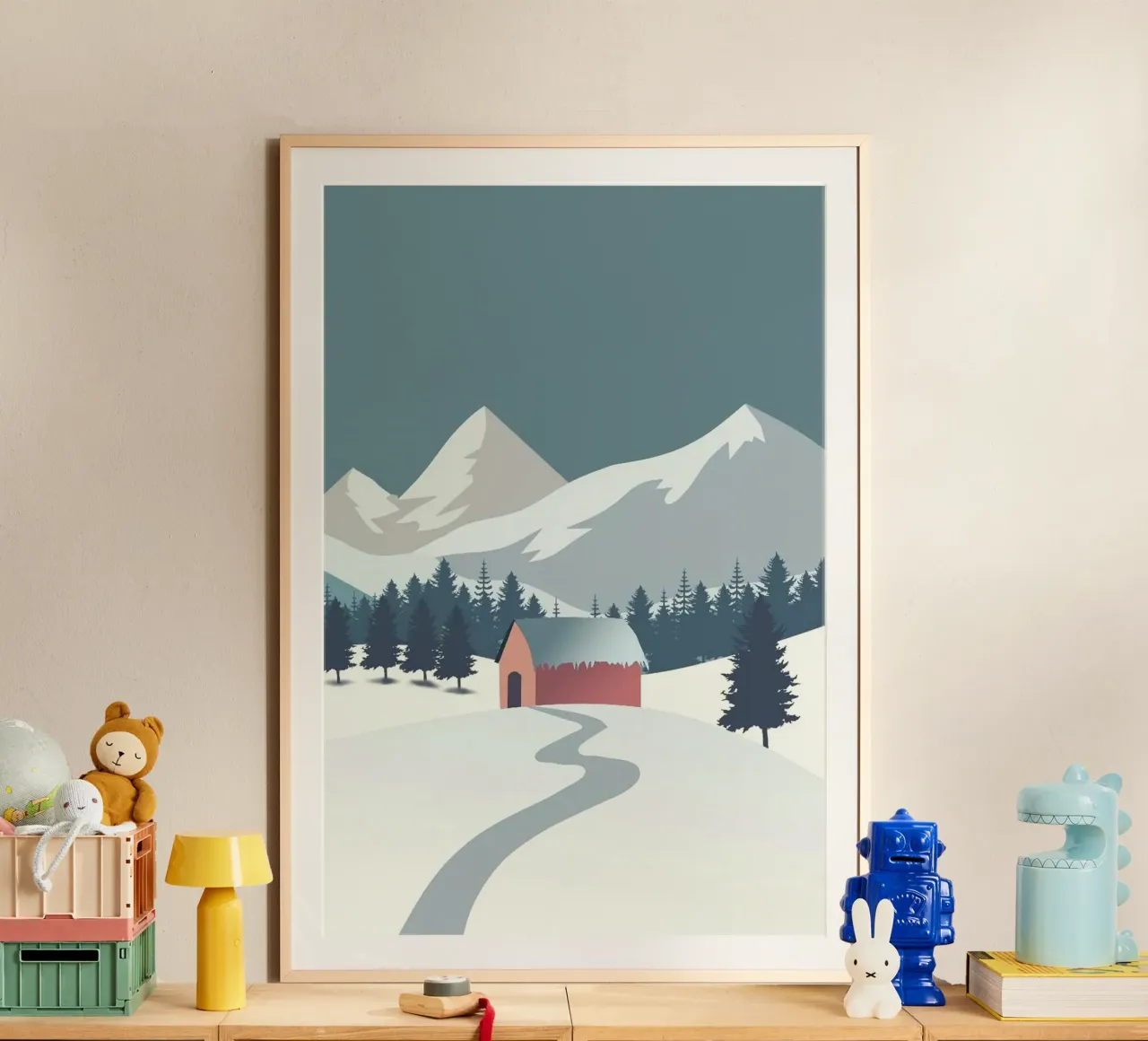 snow home poster con telaio in alluminio da kichin