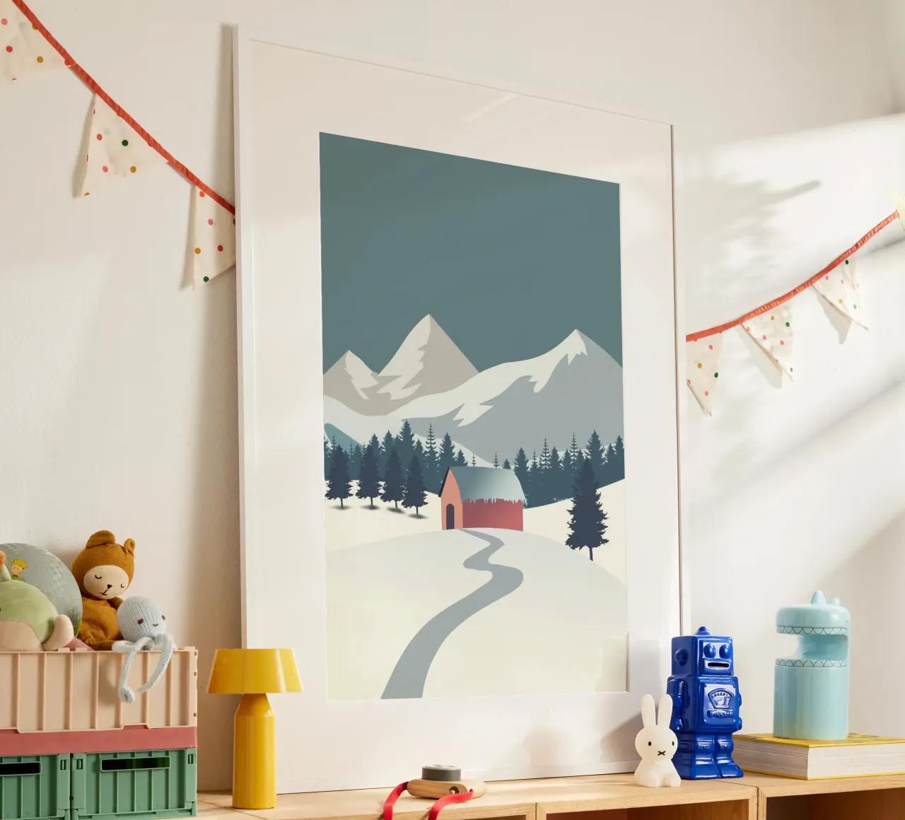snow home poster con telaio in alluminio da kichin
