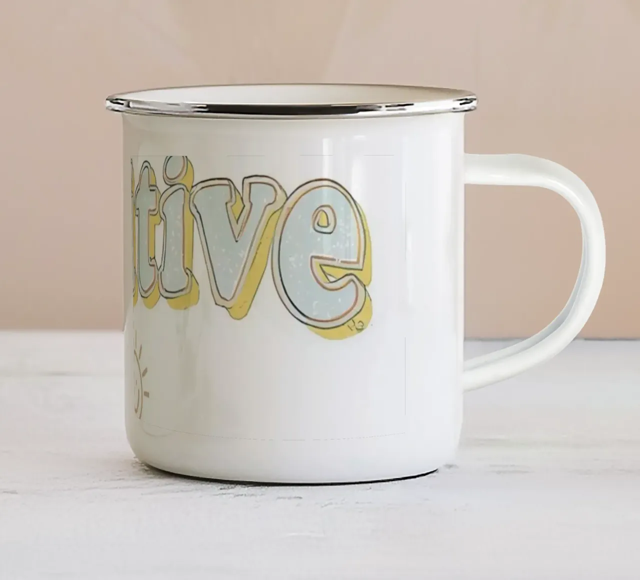 Grafica positiva tazza in smalto da DesignDoodle