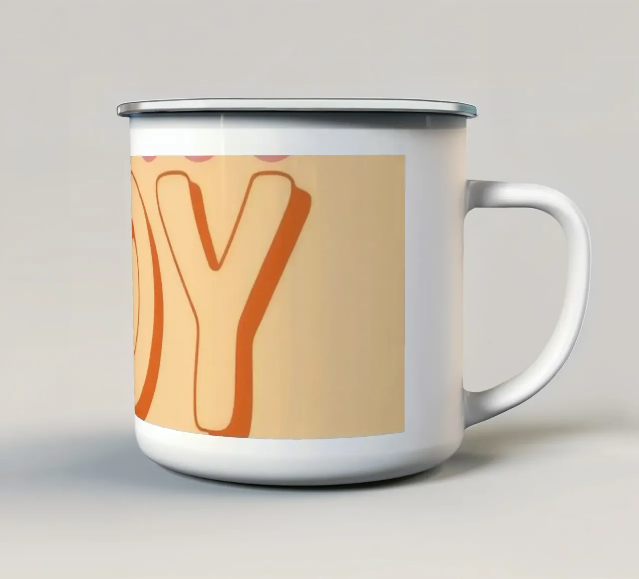 Scegliete la grafica JOY tazza in smalto da DesignDoodle