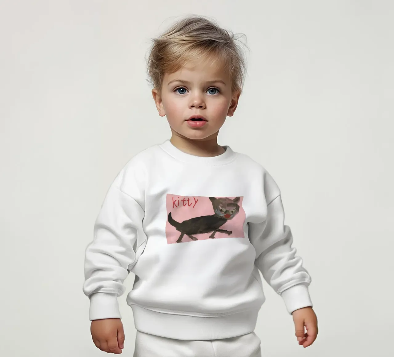 KITTY - KITTYCAT - CAT - Child´s Drawing felpa neonato da Vintage Van Gogh