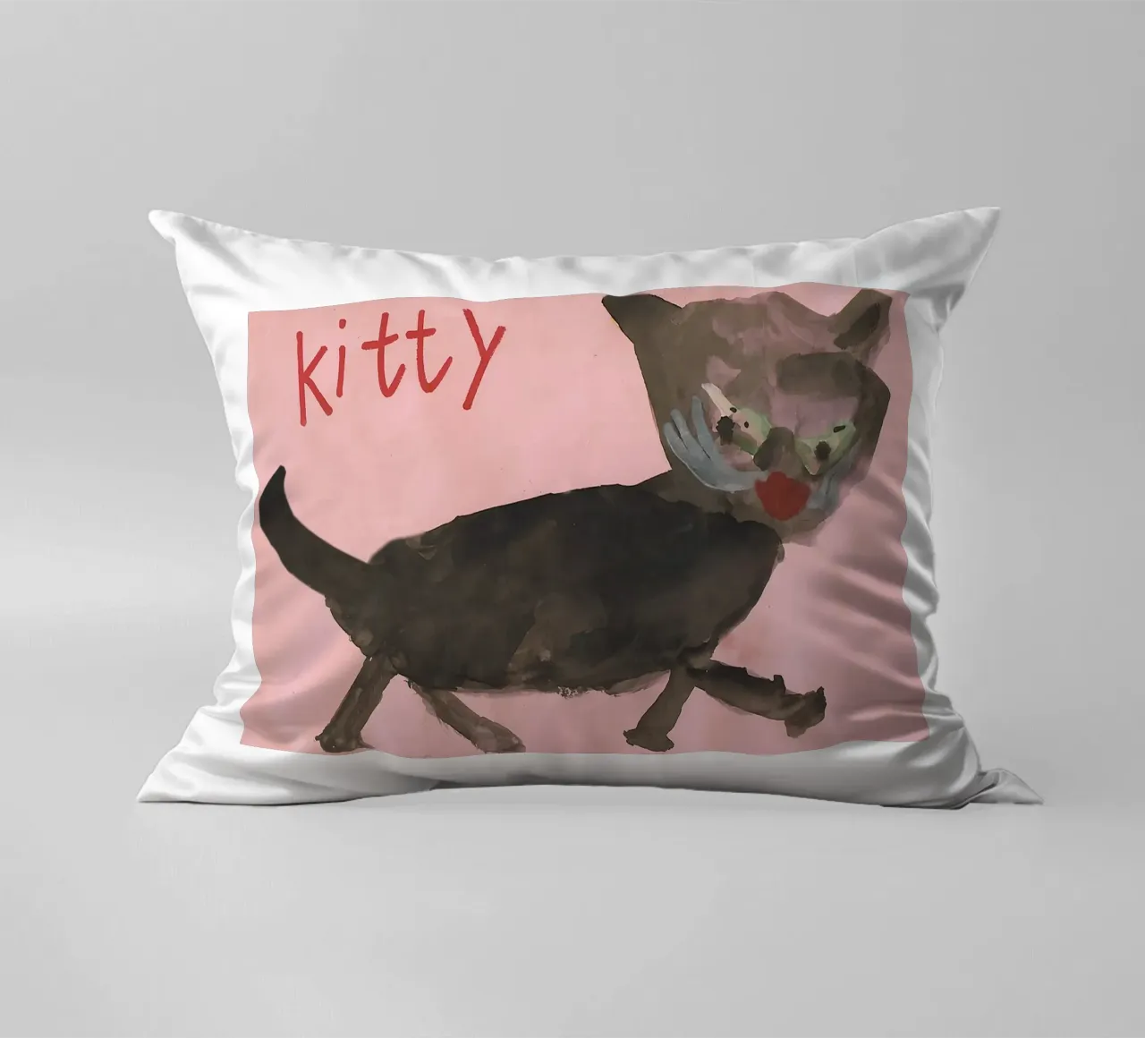 KITTY - KITTYCAT - CAT - Child´s Drawing cuscino da Vintage Van Gogh