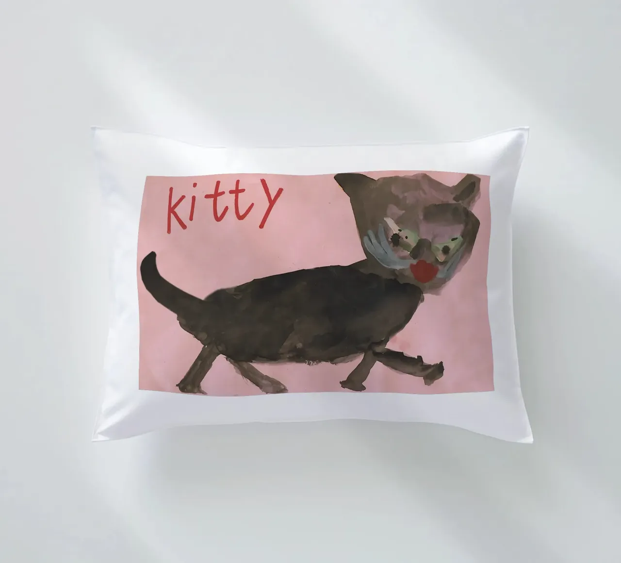 KITTY - KITTYCAT - CAT - Child´s Drawing cuscino da Vintage Van Gogh