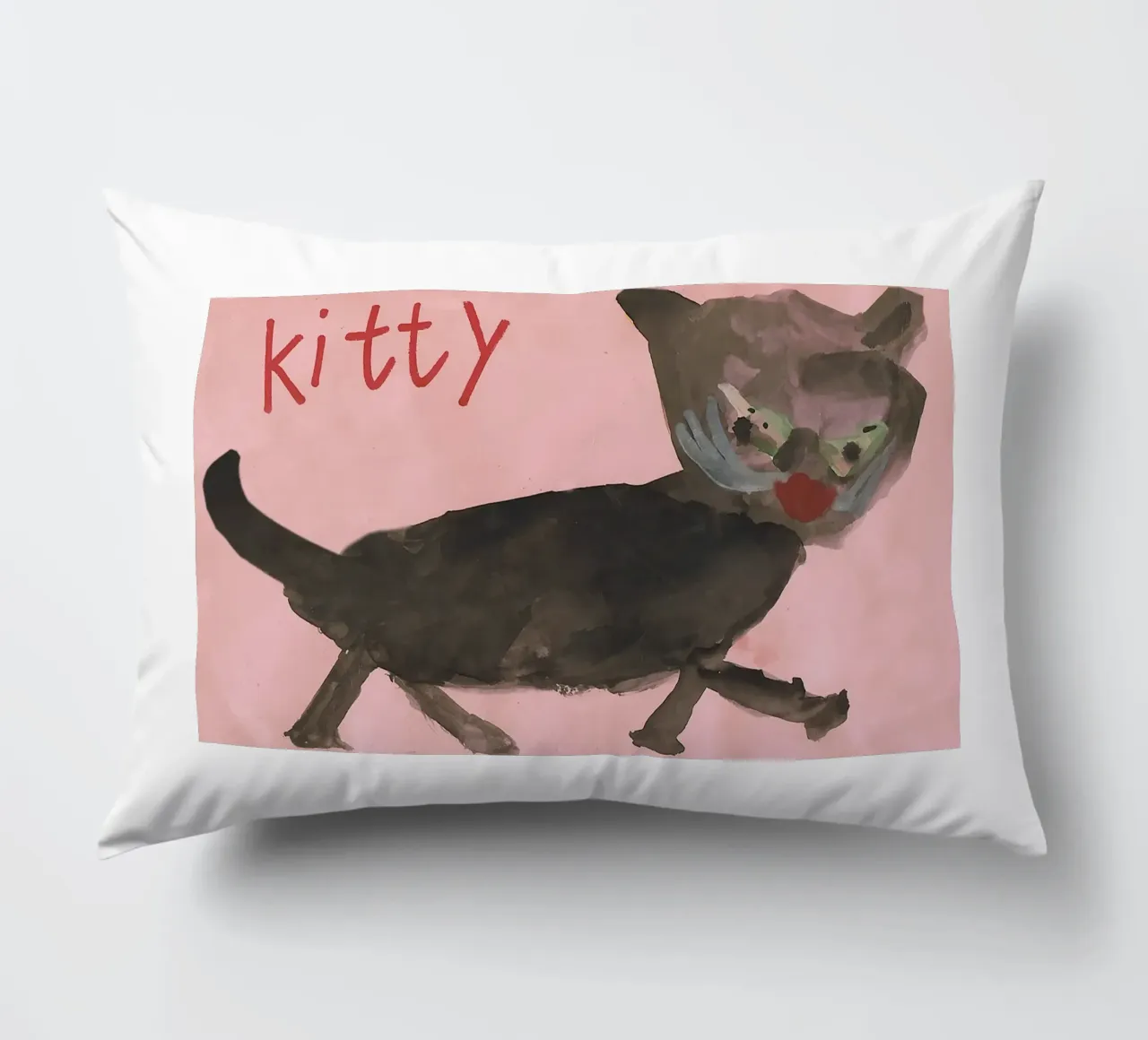 KITTY - KITTYCAT - CAT - Child´s Drawing cuscino da Vintage Van Gogh
