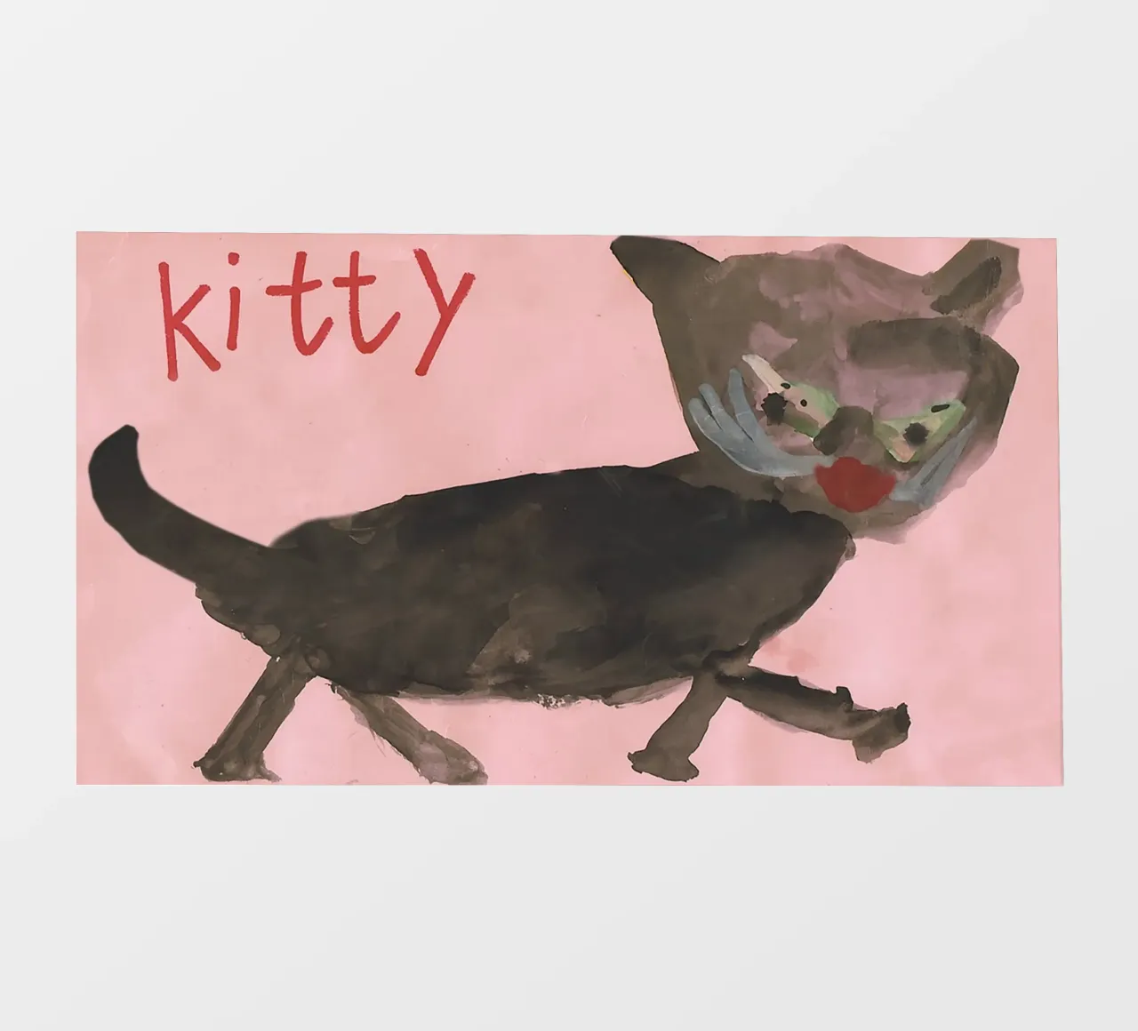 KITTY - KITTYCAT - CAT - Child´s Drawing pellicola backlit da Vintage Van Gogh