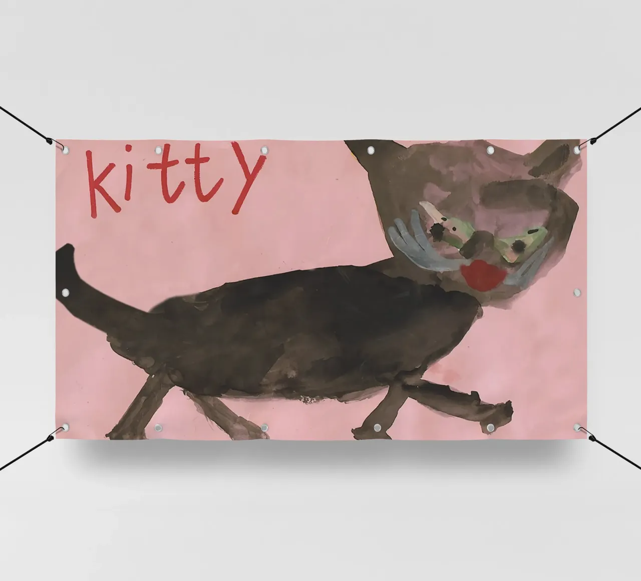 KITTY - KITTYCAT - CAT - Child´s Drawing telo in pvc da Vintage Van Gogh