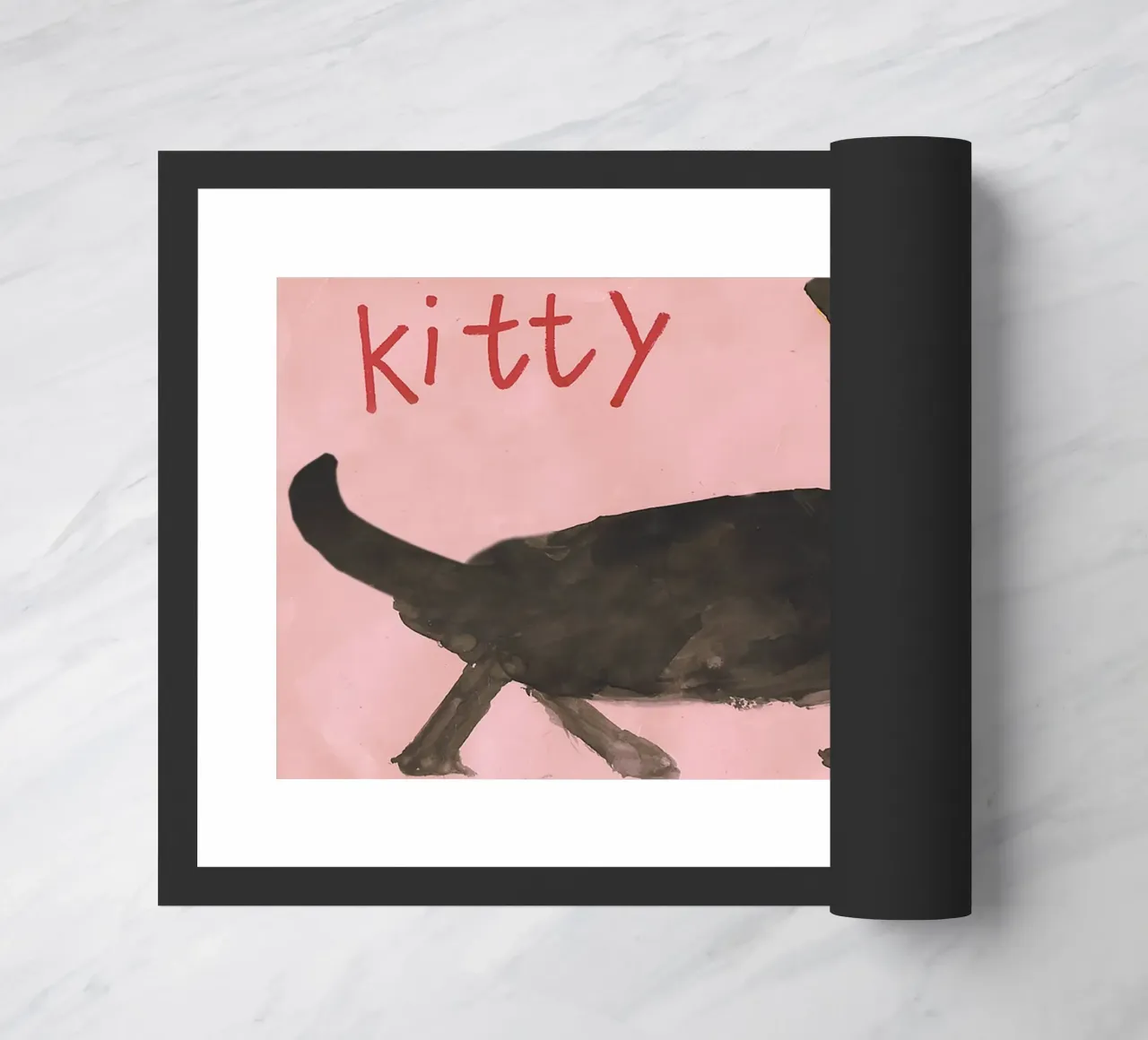 KITTY - KITTYCAT - CAT - Child´s Drawing zerbino da Vintage Van Gogh