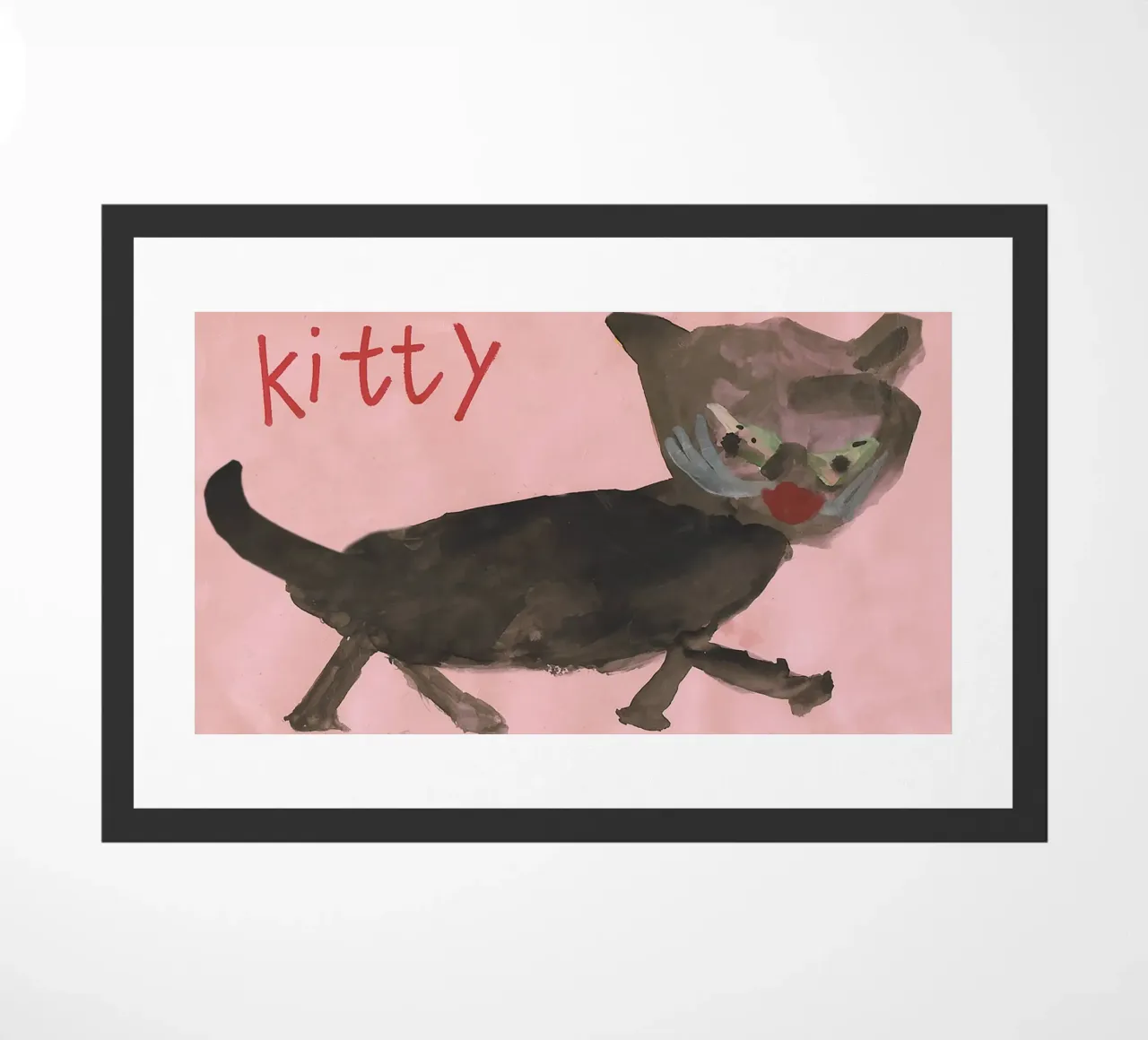 KITTY - KITTYCAT - CAT - Child´s Drawing zerbino da Vintage Van Gogh