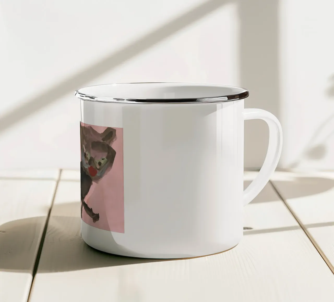 KITTY - KITTYCAT - CAT - Child´s Drawing tazza in smalto da Vintage Van Gogh