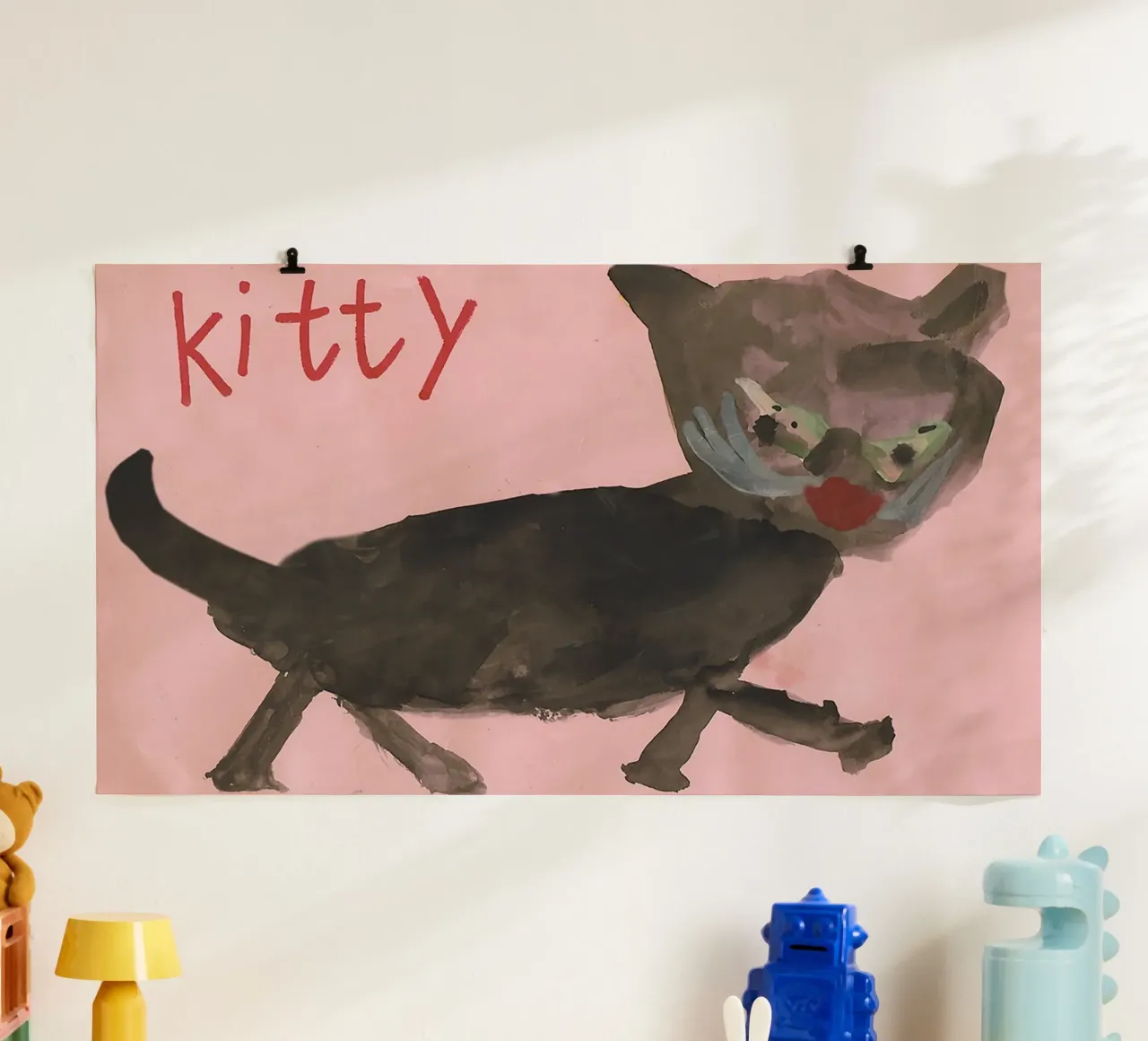 KITTY - KITTYCAT - CAT - Child´s Drawing poster da Vintage Van Gogh