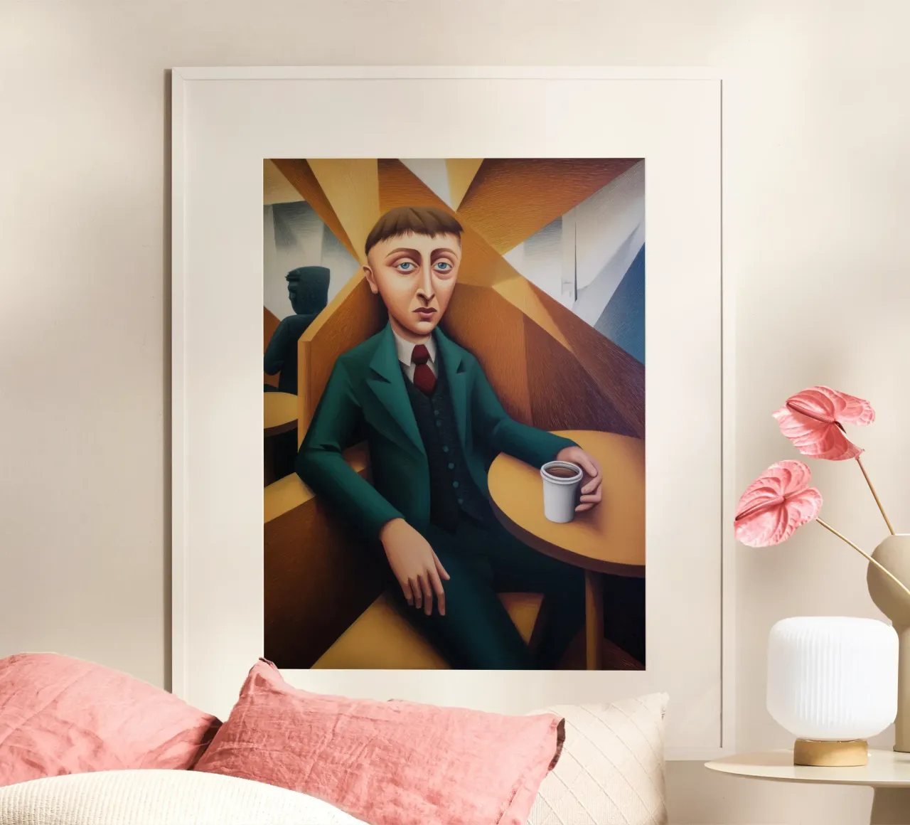 Bere caffè poster con telaio in alluminio da Art Center