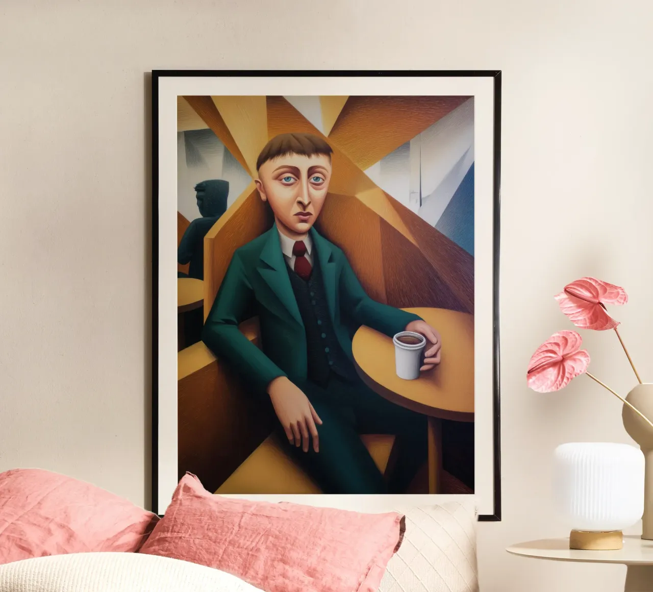 Bere caffè poster con telaio in alluminio da Art Center