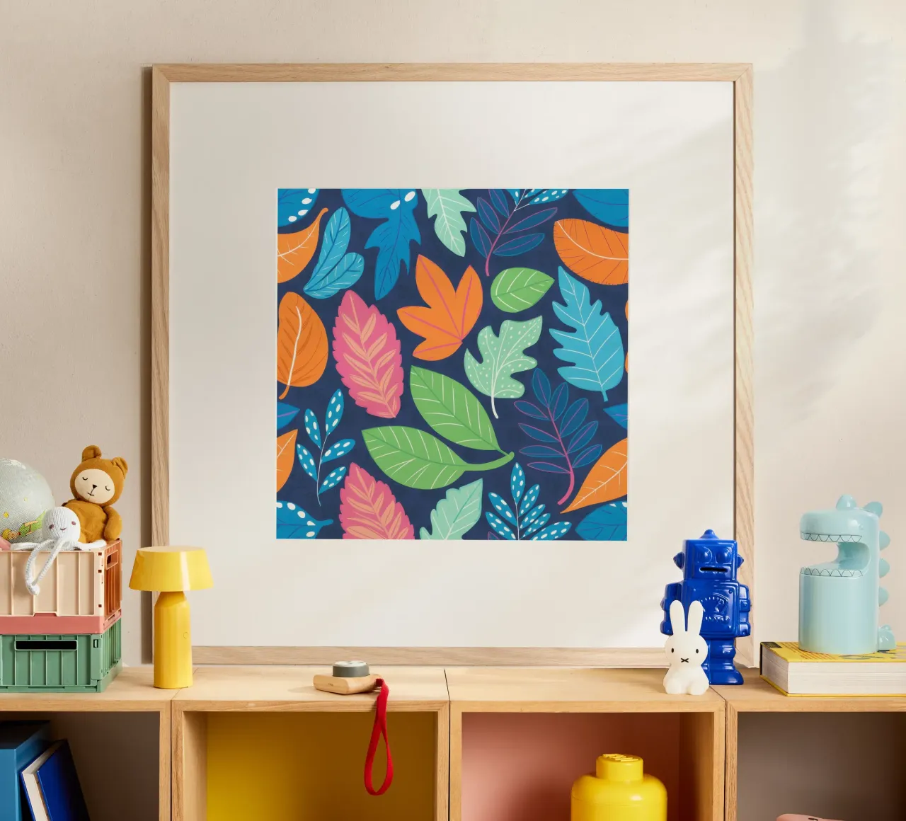 Miscela di foglie vibranti poster con telaio in plastica da Bruce Juice