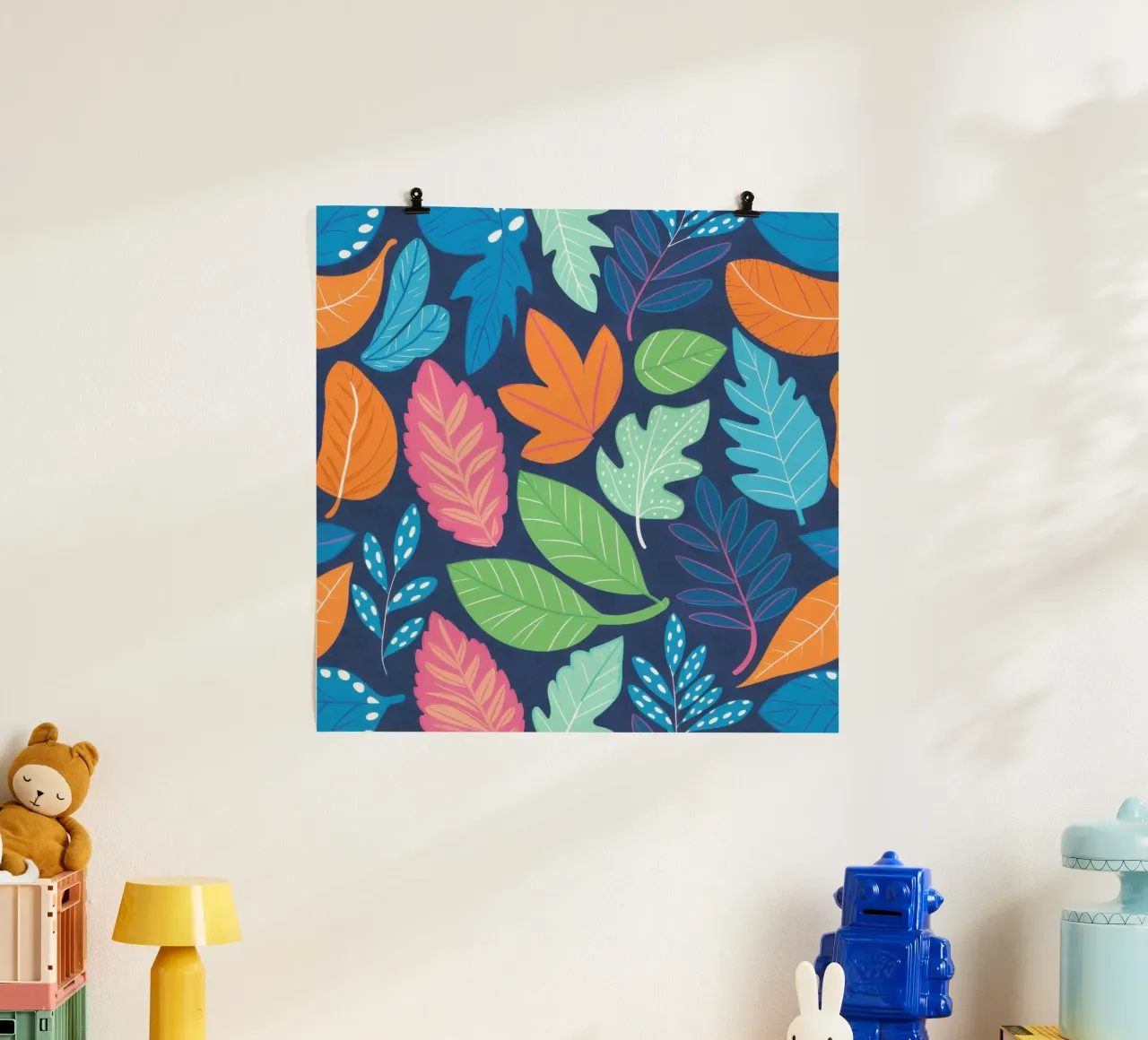 Miscela di foglie vibranti poster con telaio in plastica da Bruce Juice